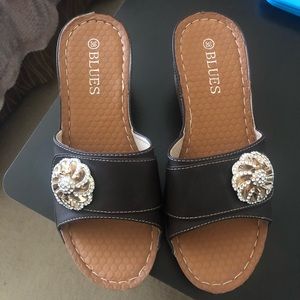 Brown flip-flops